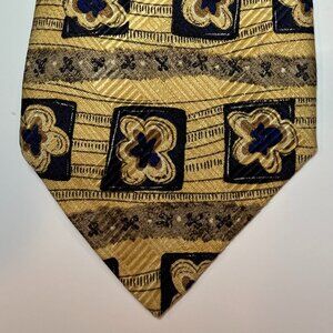 Robert Talbott Studio POSH Gold Flower Accent Silk Necktie